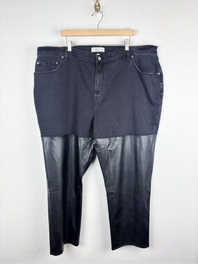 Abercrombie & Fitch The 90s High Rise Straight Leg Black Jeans Sz 37/24